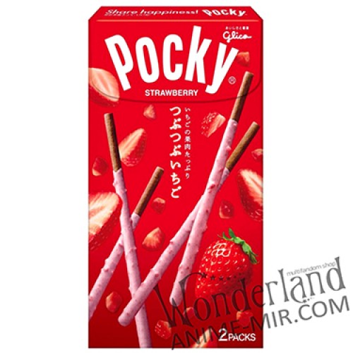 Палочки поки со вкусом клубники и клубничной крошкой / Pocky - Glico Strawberry Taste